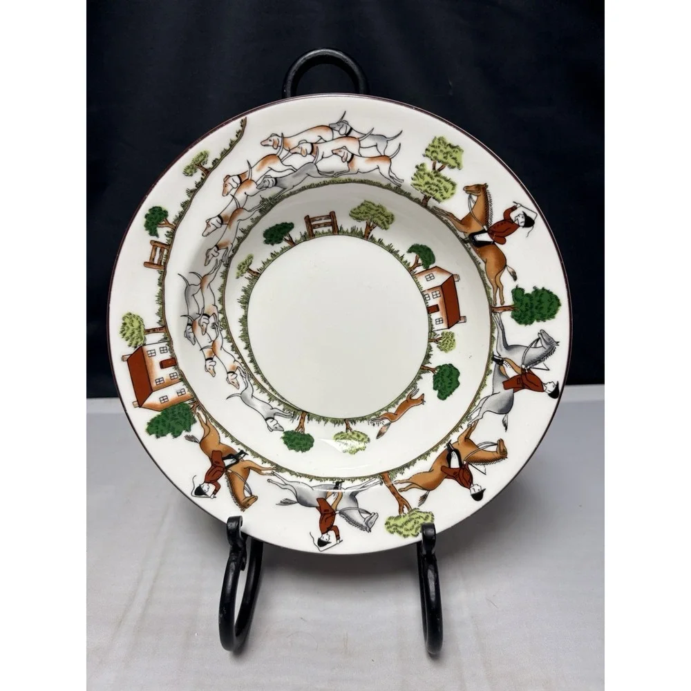 RARE (1) Wedgwood Hunting Scene Rim Soup Bowl 8
